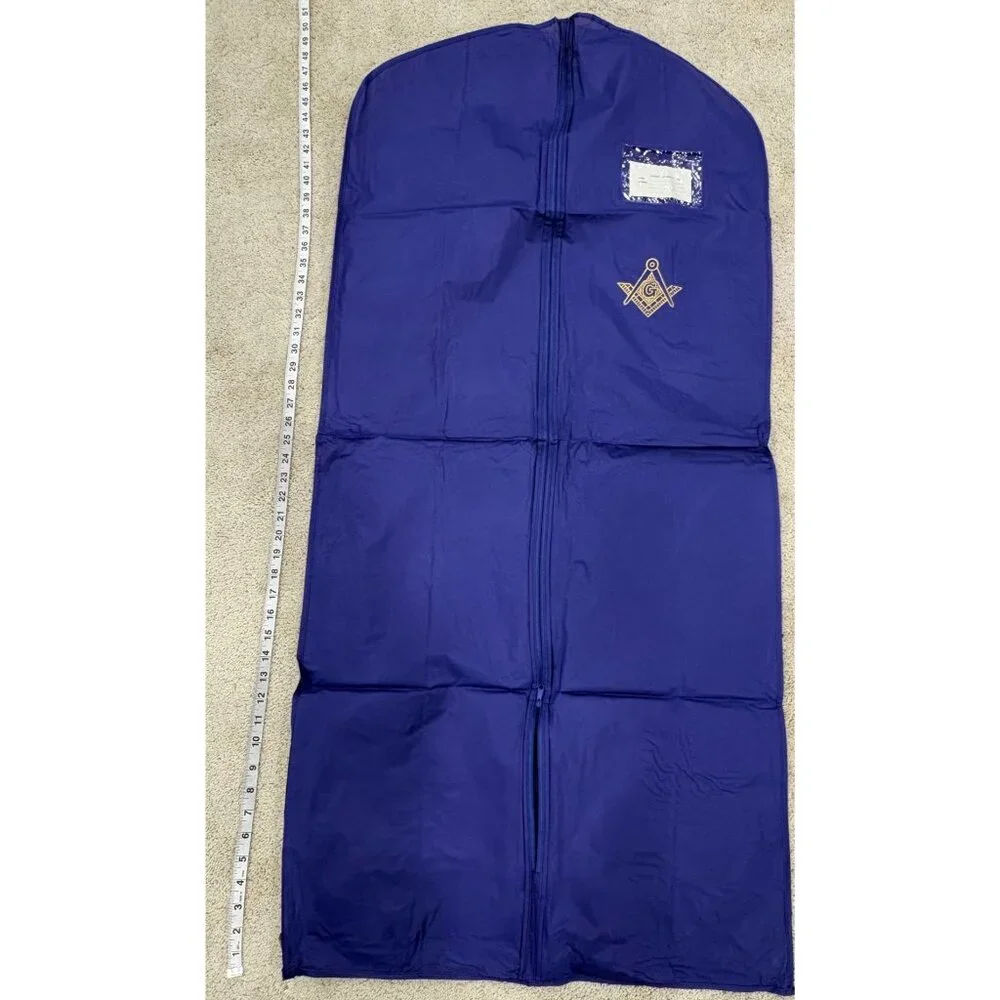 Masonic Garment Bag With Zipper & Freemason Logo In Royal Blue